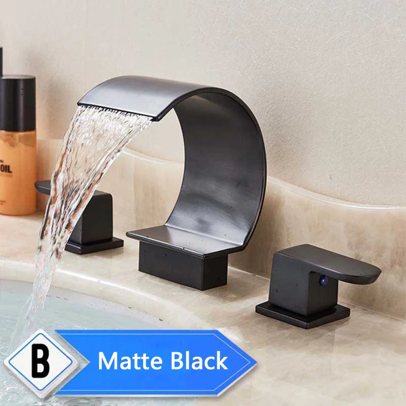 Golden Waterfall Basin Faucet