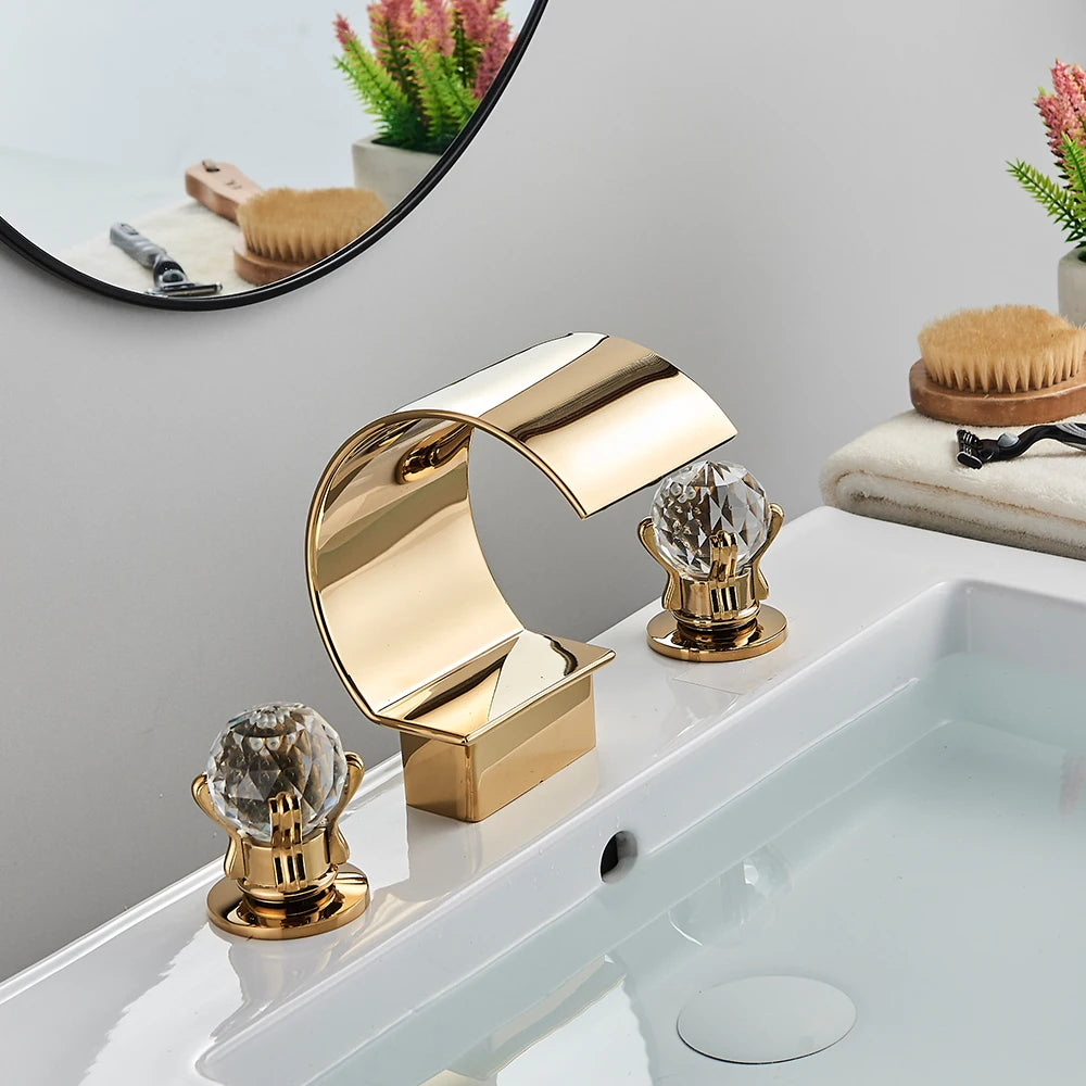 Golden Waterfall Basin Faucet