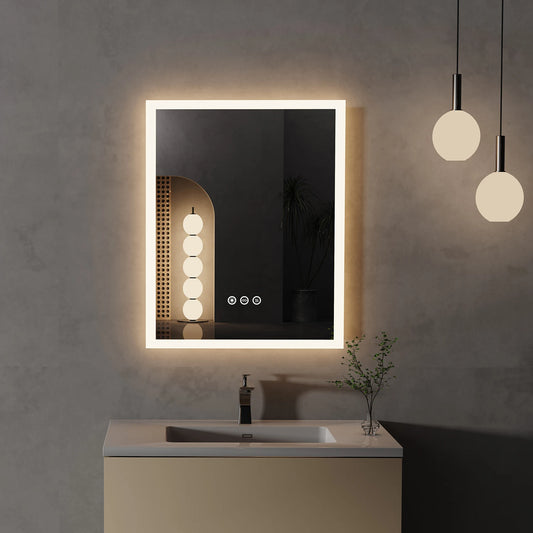 16x20 LED Lighted Bathroom Mirror with Anti-Fog