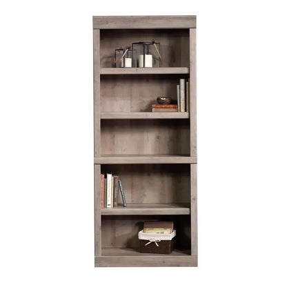 5-Shelf Adjustable Rustic Gray Bookcase