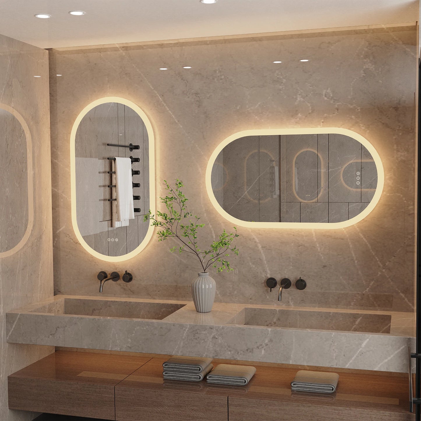 Oval Lighted Bathroom Mirror with Lights