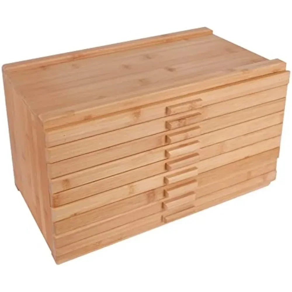 Large Capacity Bamboo-Wood Artist Supply Storage Box