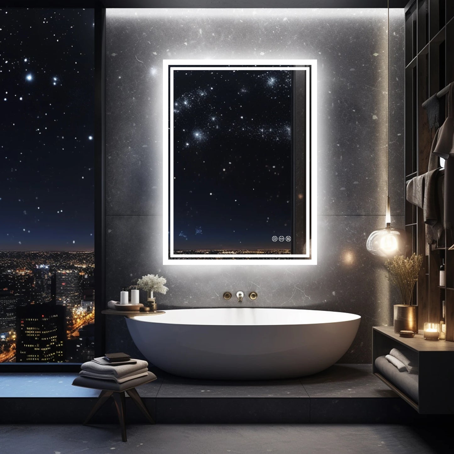 LED Backlit Mirror Bathroom Vanity with Lights