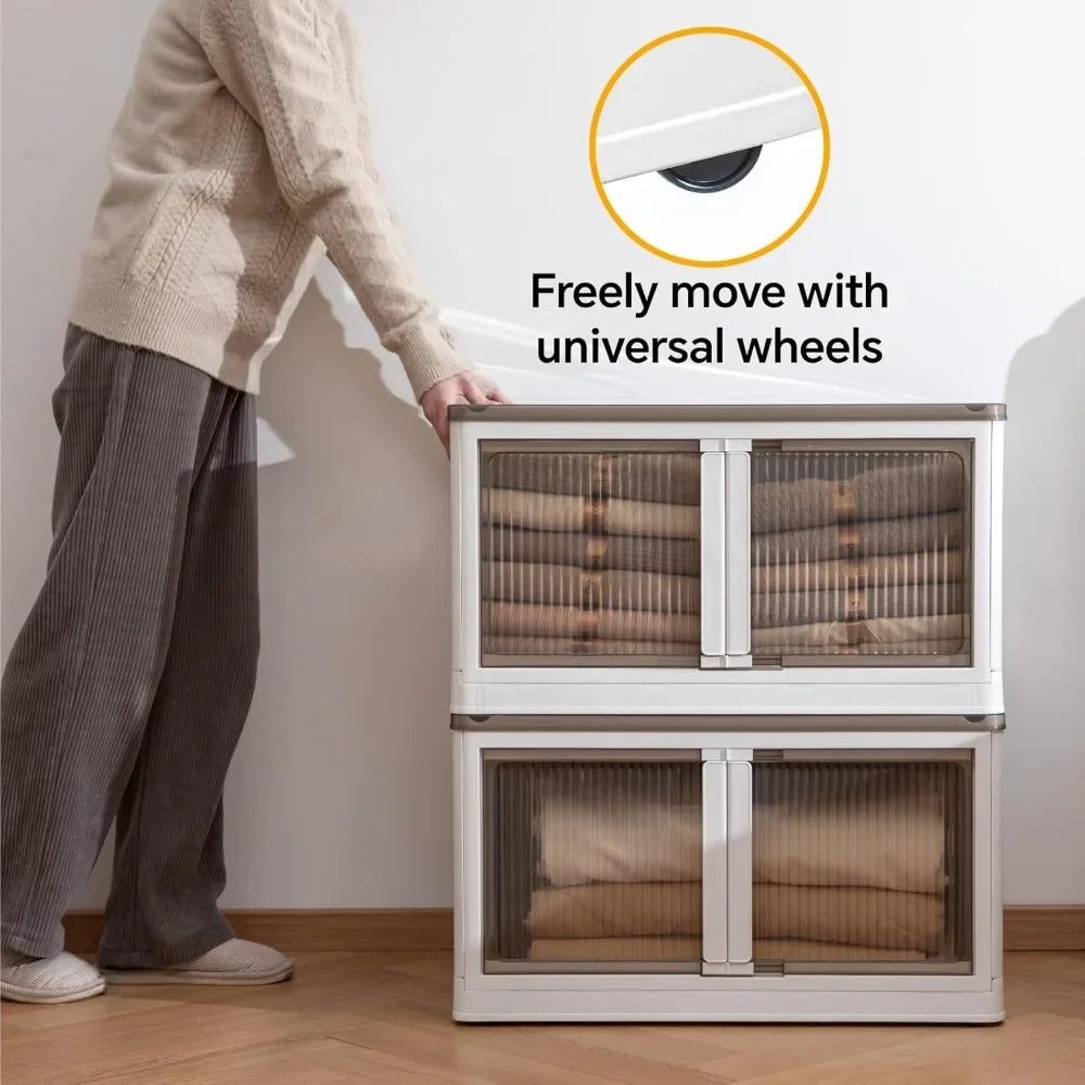 Stackable Storage Bins with Lids and Wheels