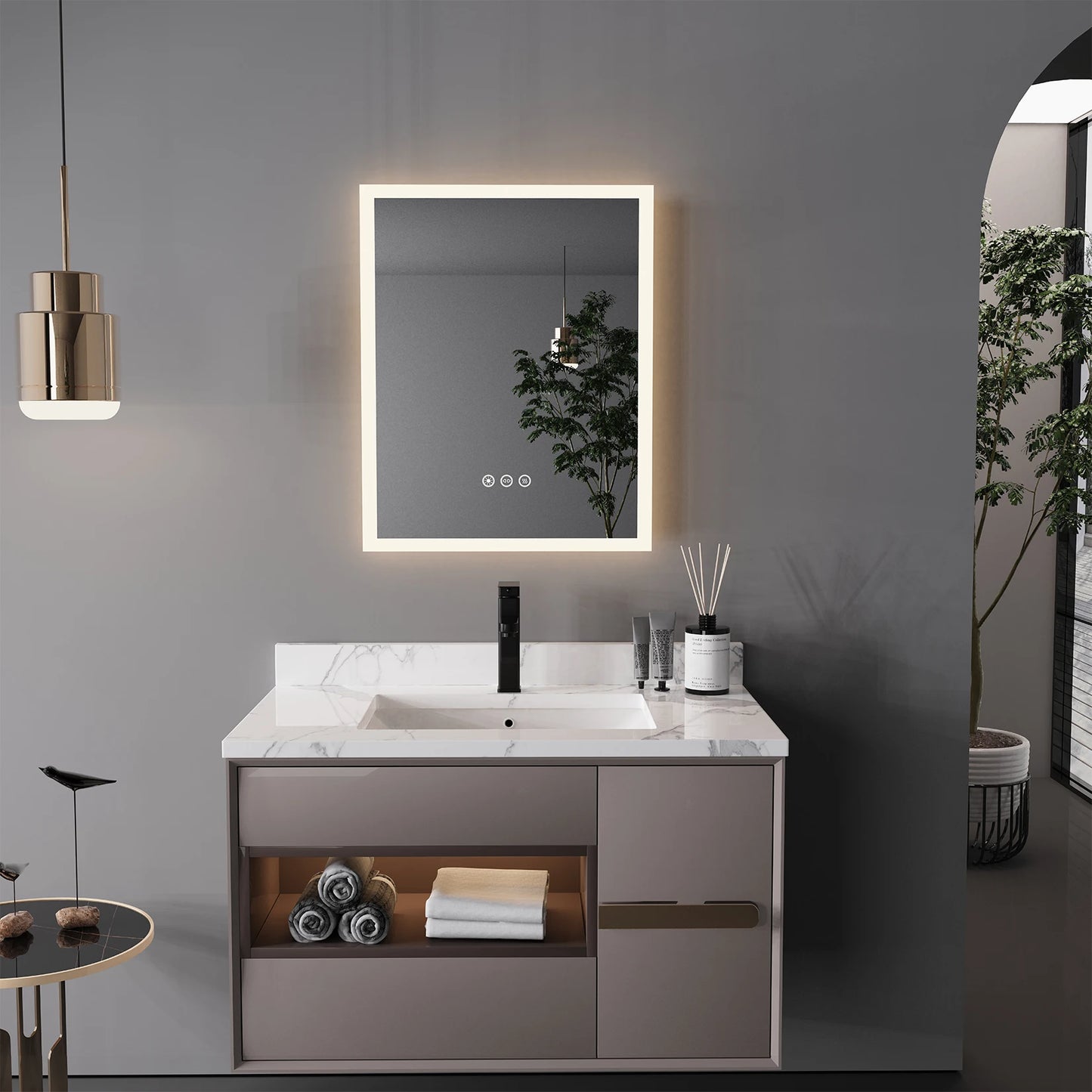 16x20 LED Lighted Bathroom Mirror with Anti-Fog