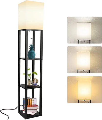 Modern Standing Shelf 3 Bulb LED Light