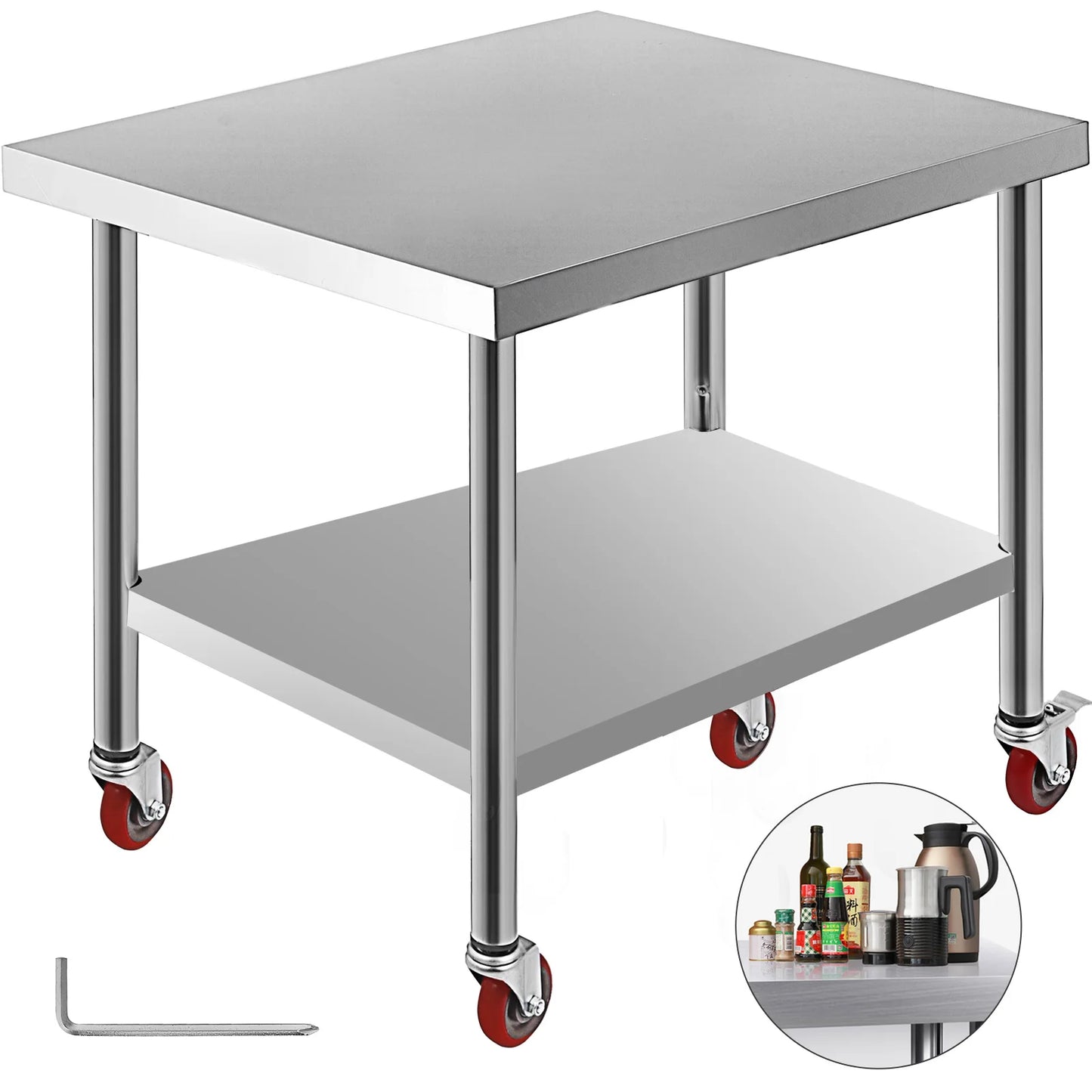 VEVOR Stainless Steel Kitchen Worktable With Shelve