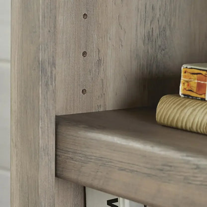 5-Shelf Adjustable Rustic Gray Bookcase