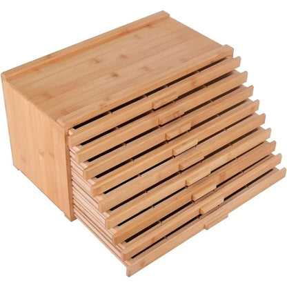 Large Capacity Bamboo-Wood Artist Supply Storage Box