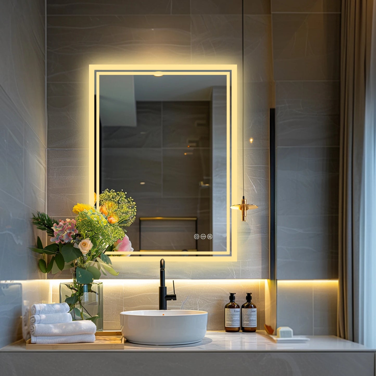 LED Backlit Mirror Bathroom Vanity with Lights