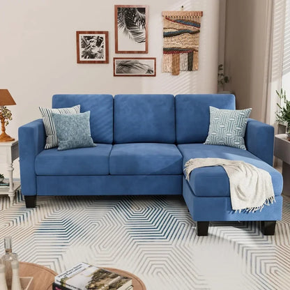 Convertible L-Shaped Sectional Couch with Linen Fabric