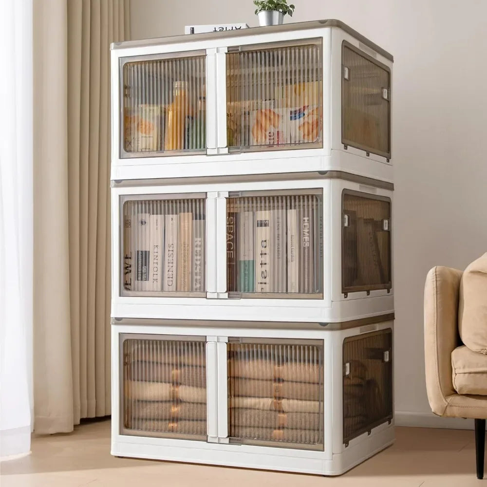 Stackable Storage Bins with Lids and Wheels