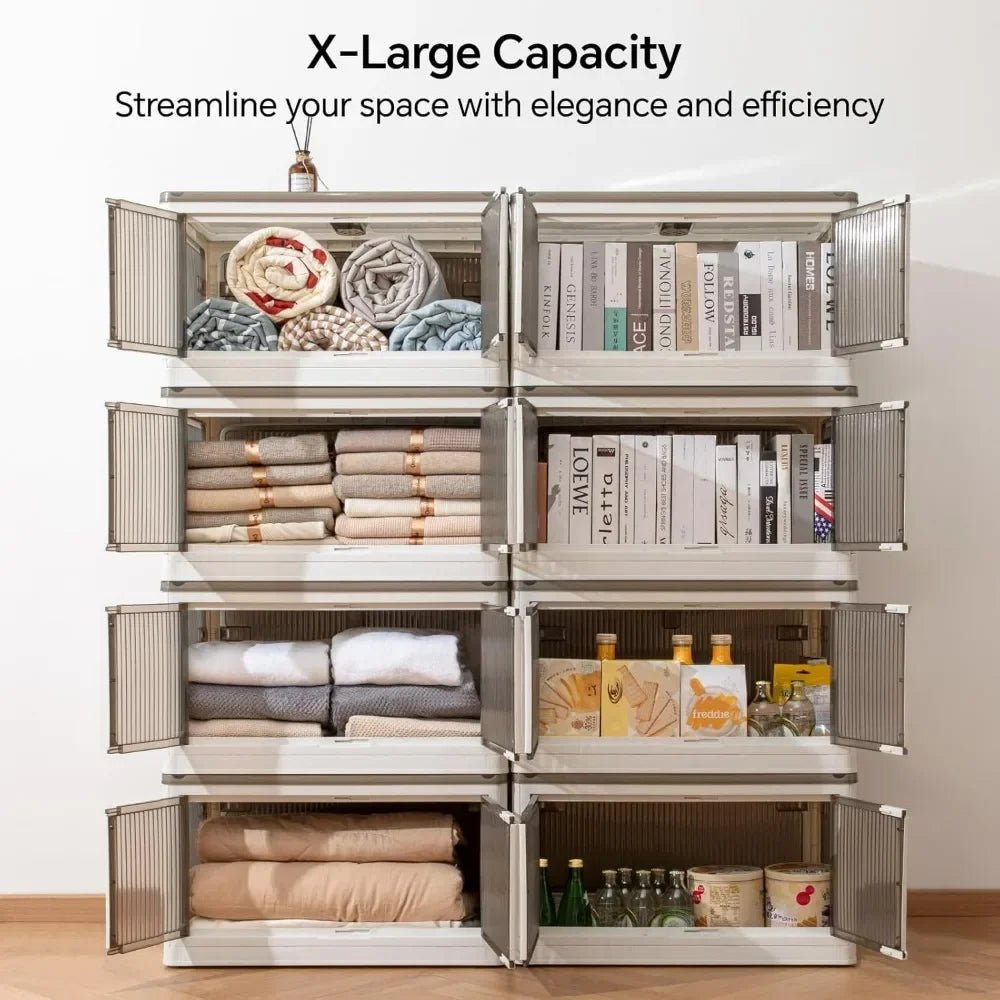 Stackable Storage Bins with Lids and Wheels