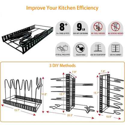 Pots and Pans Organizer Rack