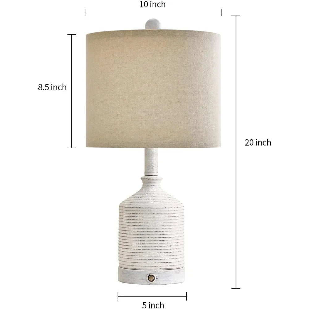 PoKat 20" Farmhouse 3-Way Touch Ceramic Table Lamp