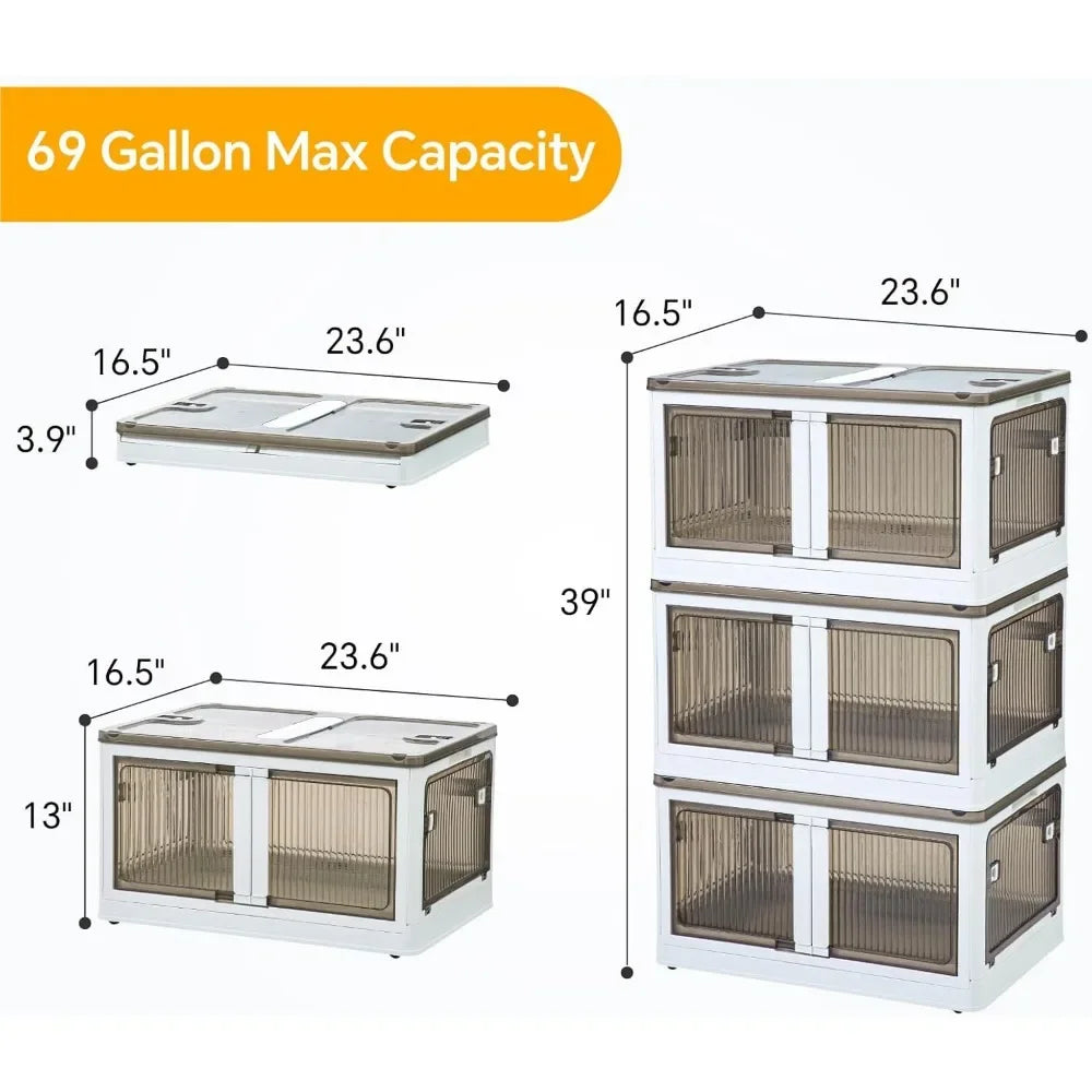 Stackable Storage Bins with Lids and Wheels