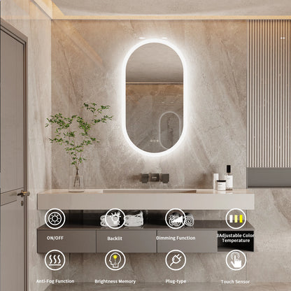 Oval Lighted Bathroom Mirror with Lights