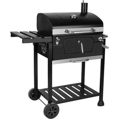 Grill 24-Inch Charcoal with Foldable Side Table