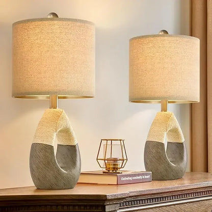 19” Table Lamps Bedroom Living Room Set of 2