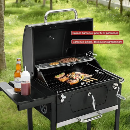 Grill 24-Inch Charcoal with Foldable Side Table